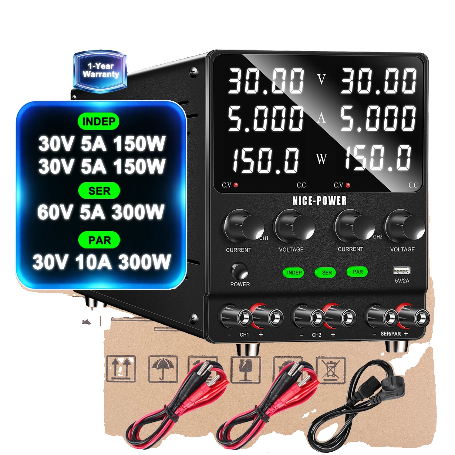 Dc Labornetzgerät, Dualkanal, Einstellbare Spannung Und Strom, 30v5a 60v5a 30v10a