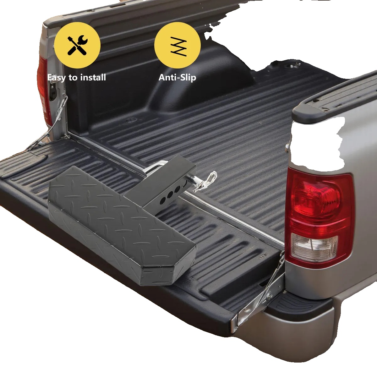 Heckstoßstangenstufe, Eisenkonstruktion, Abmessungen 30x26,5 Cm, Mundgröße 5x5 Cm, Geeignet Für Suvs Und Lkw, Hochleistungsfähigkeit