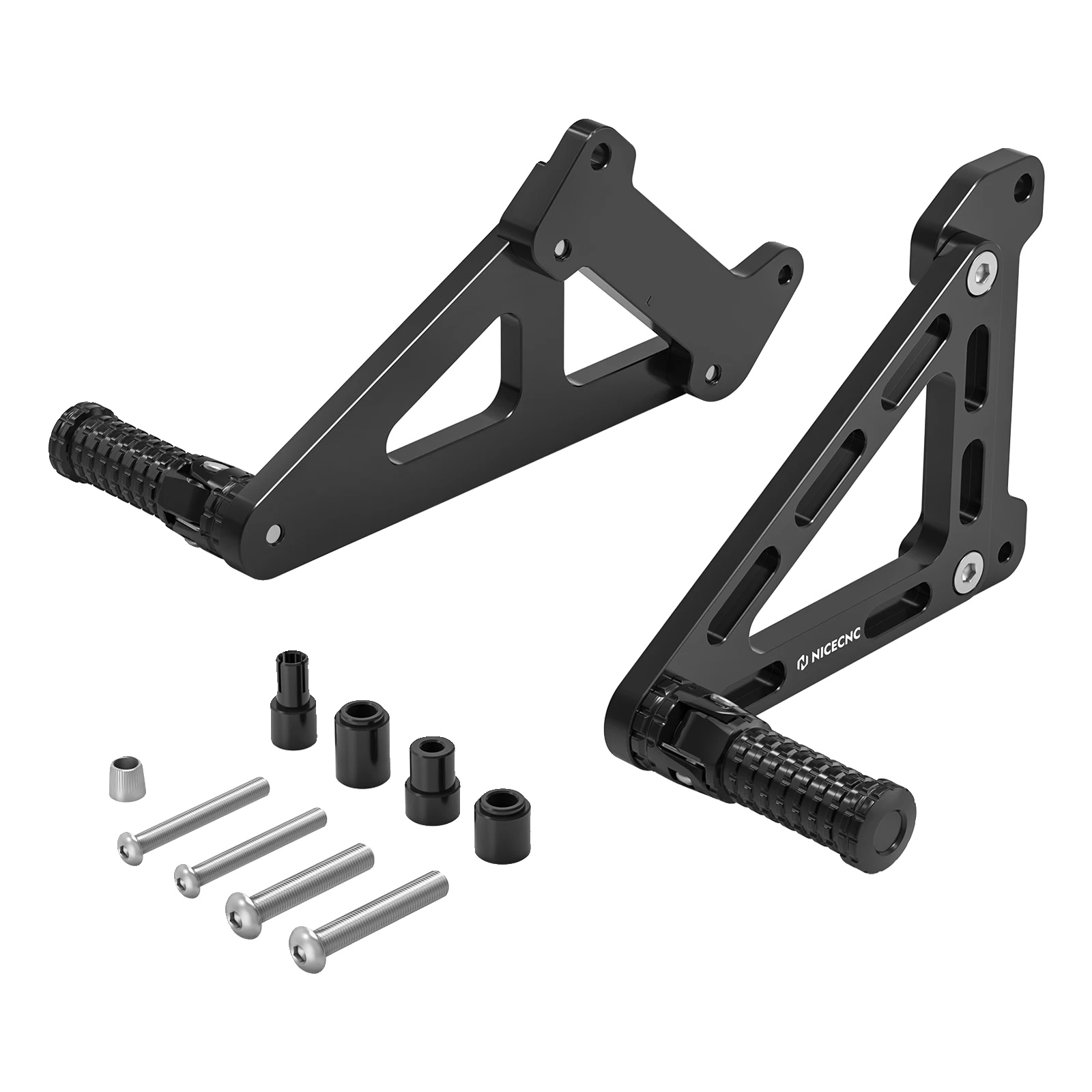 Fußstützenhalter-set, Faltbares Design, Rutschfeste Sicherheit, Schwarz