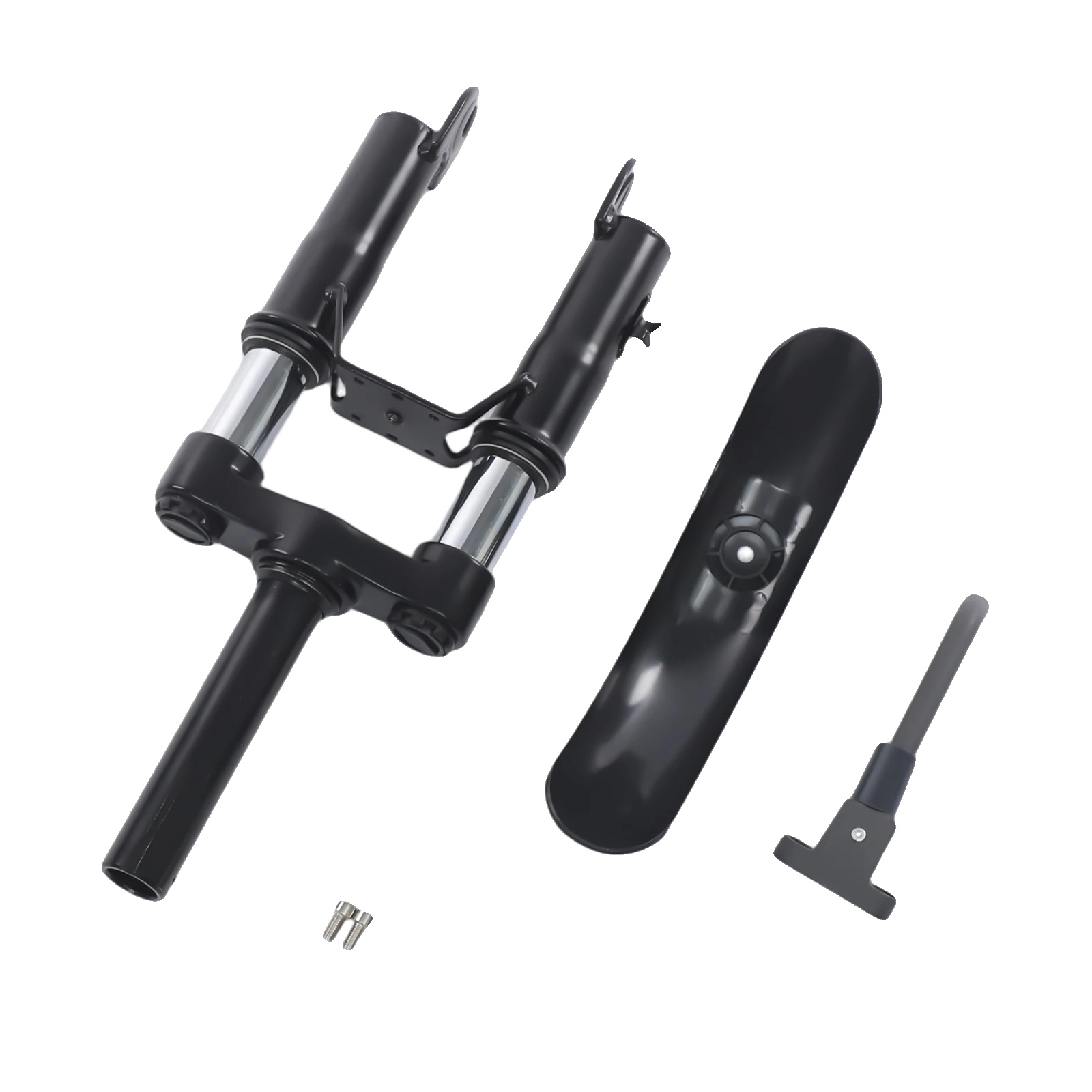 Gabelstoßdämpfer-set, Seitenständer, Schutzblech, Schwarz