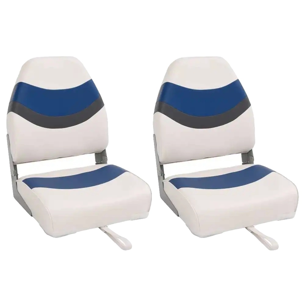 Bootssitze, Hohe Rückenlehne, Klappbares Design, Weiß Und Blau