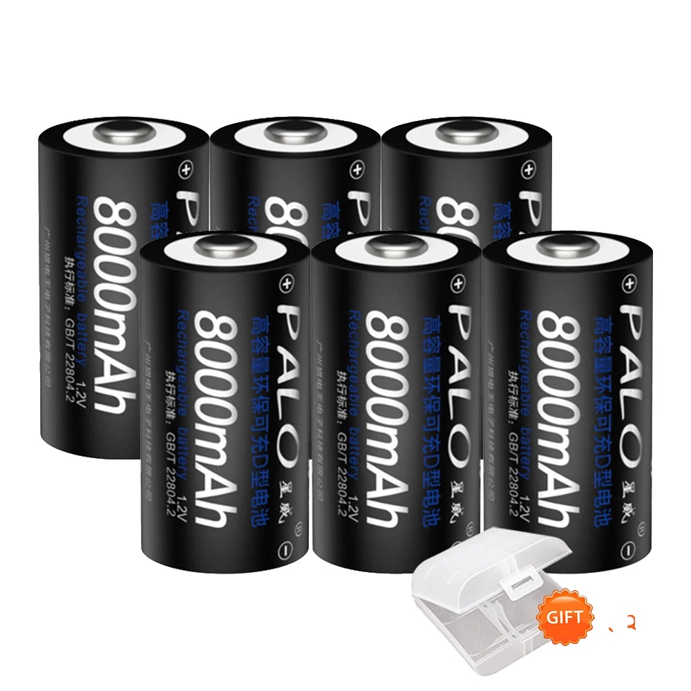 Wiederaufladbares Batterien-set, Hohe Kapazität 8000mah, Intelligentes Ladegerät Enthalten, 6pcs Batterie