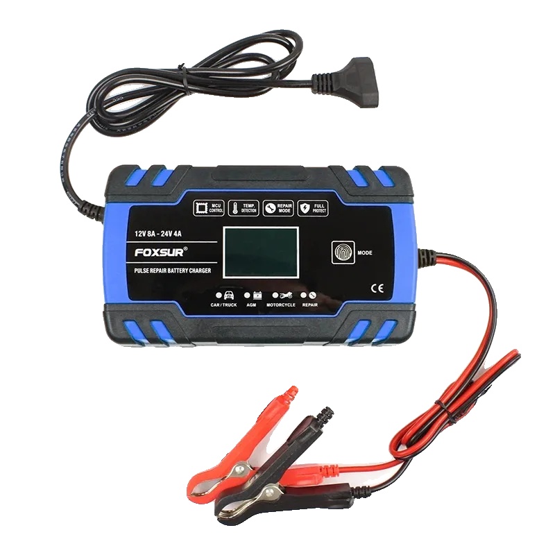 Auto-batterieladegerät, Pulsreparaturtechnologie, Mehrere Sicherheitsmerkmale, Blau
