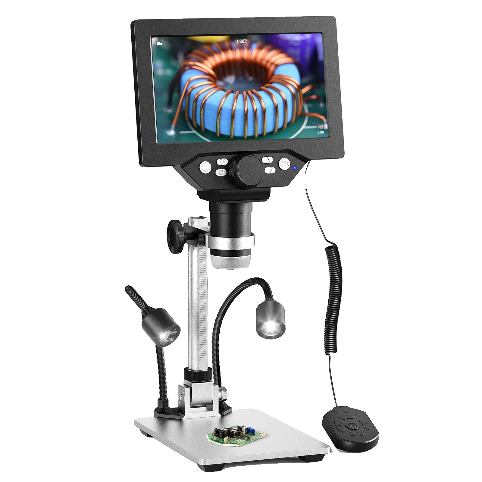 Digitalmikroskop, 1200x Vergrößerung, 7-zoll Lcd-display, Silber