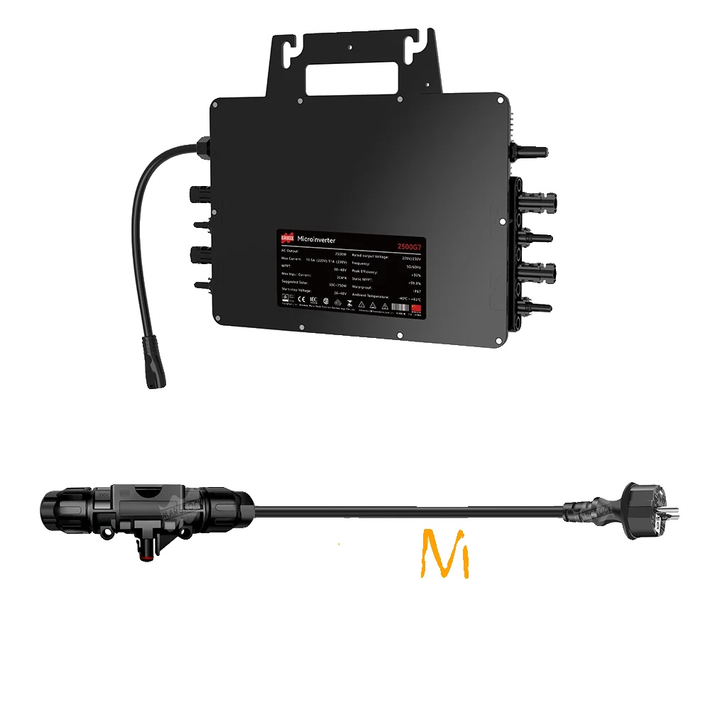 Solar-mikroinverter, 2500va Ausgang, Wifi-überwachung, T-kabel, 230v, 22-50v