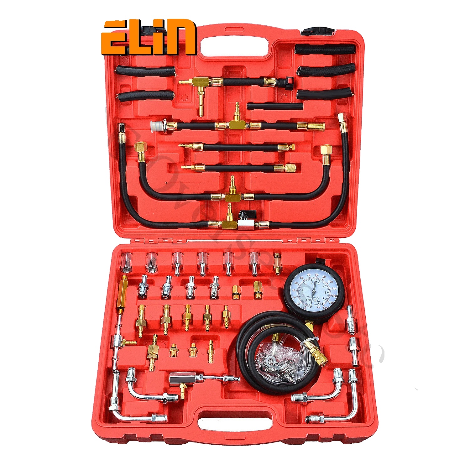 Kraftstoffdruckprüfer, 0-140 Psi / 0-10 Bar, 3,5-zoll-manometer, Hochwertige Legierung, Inklusive Adapter Und Schlauch, Geeignet Für Autos Und Lkw