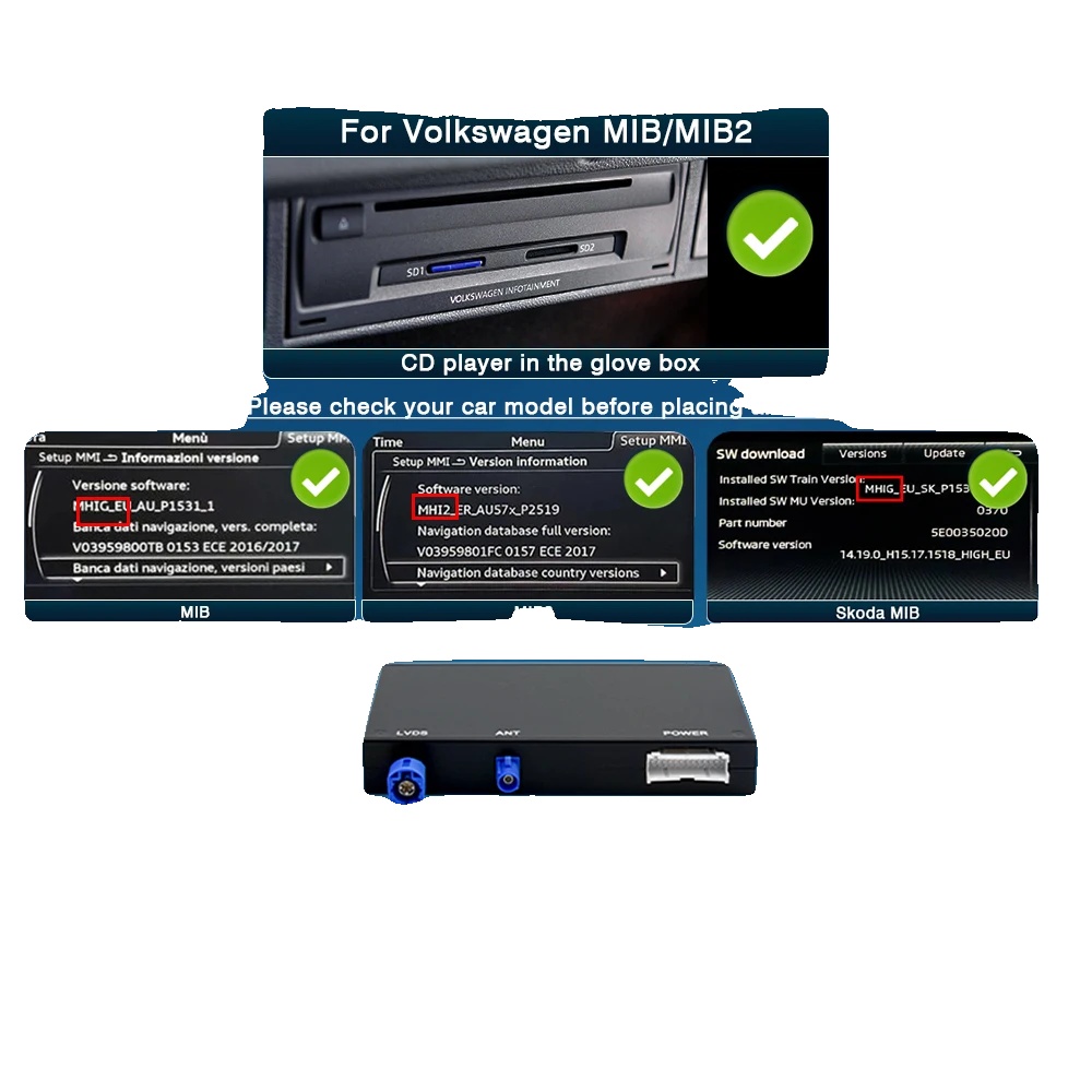 Drahtlose Auto-konnektivität, Smartphone-integration, Einfache Installation, Für Vw Skoda Seat Mib Mib2