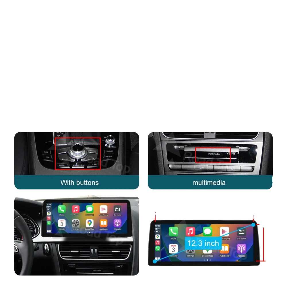 Auto-multimedia-bildschirm, Kabelloses Carplay, Android Auto, 12.3 Lhd Mmi 3g