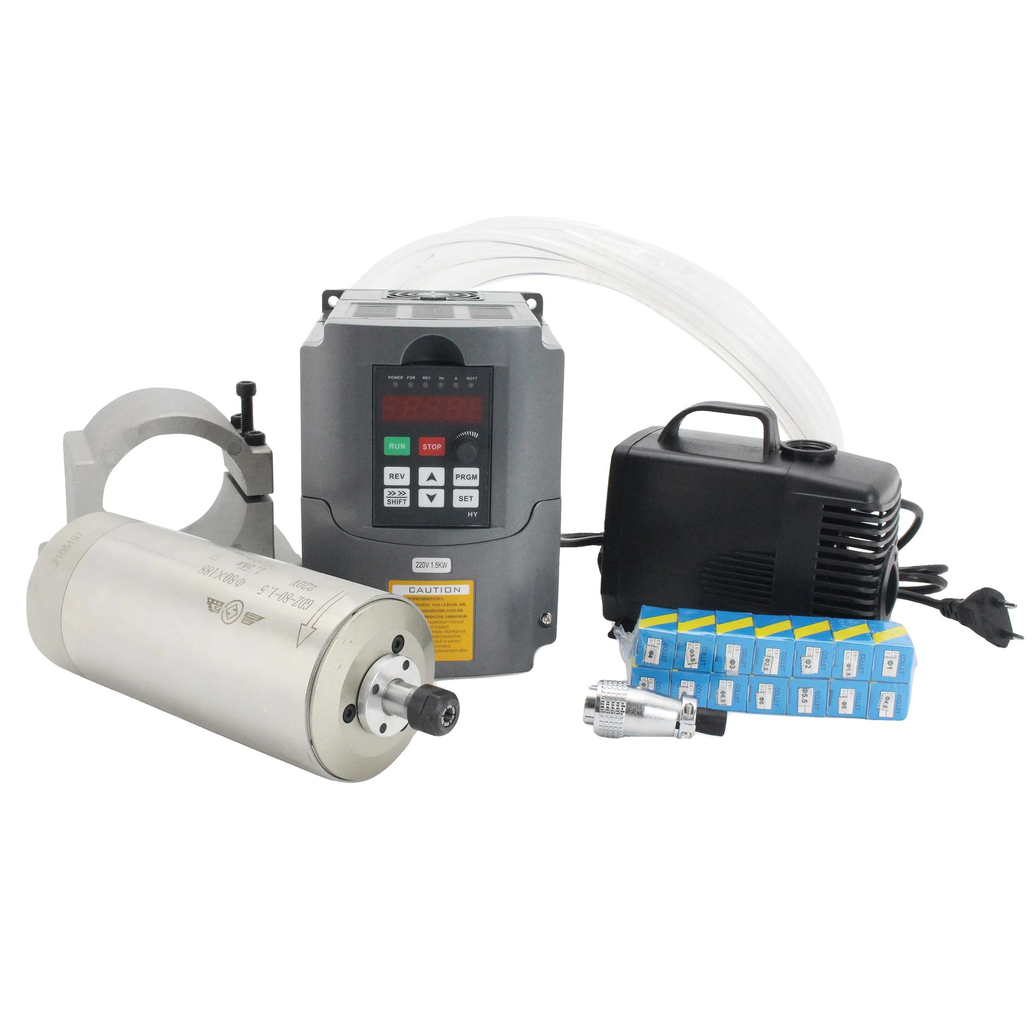 Spindelmotor, Wasserkühlung, Hochgeschwindigkeitsbetrieb, Komplettset, 220v