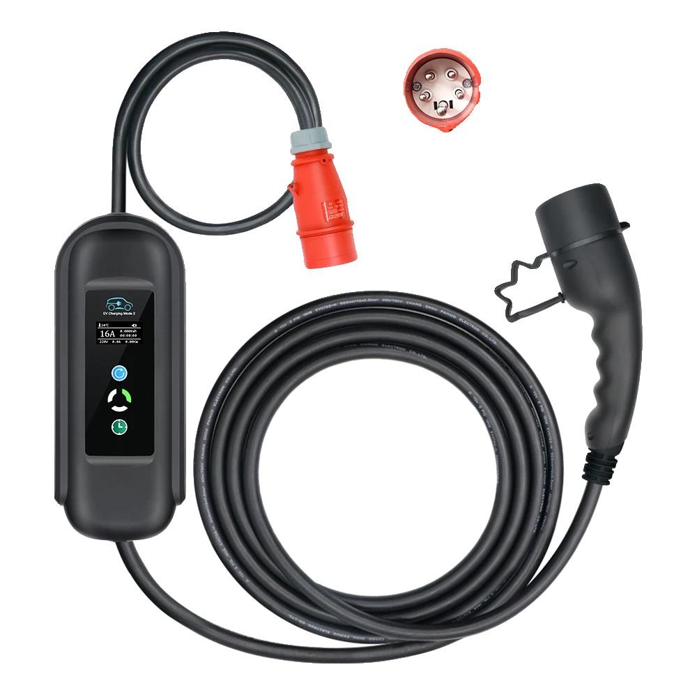 Tragbares Ev-ladegerät, 11kw Leistungsabgabe, Vielseitige Kompatibilität, Schwarz