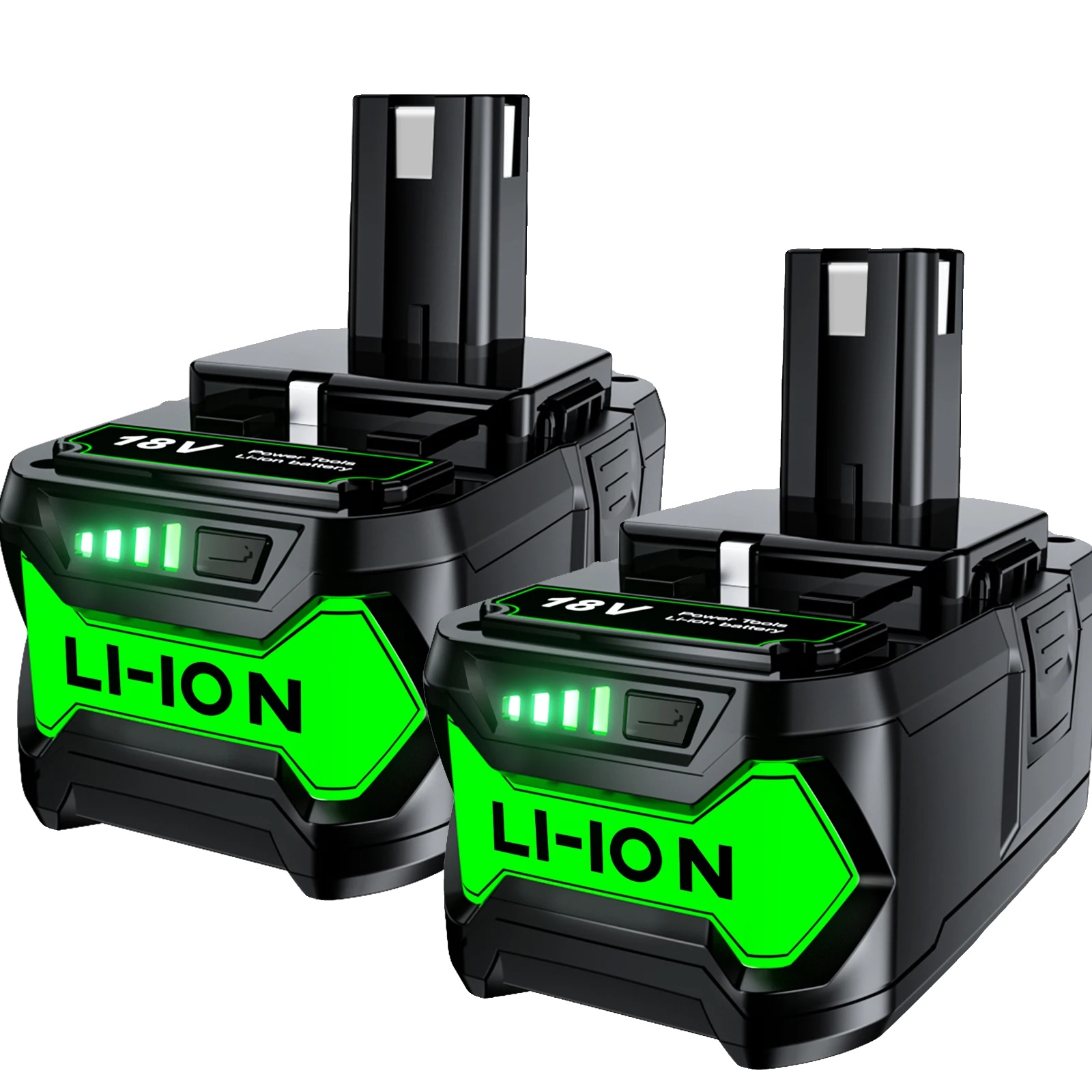 Batterie, 9000mah Kapazität, Li-ion Wiederaufladbar, Kompatibel Mit Ryobi, 2stk 6.0ah Batterie