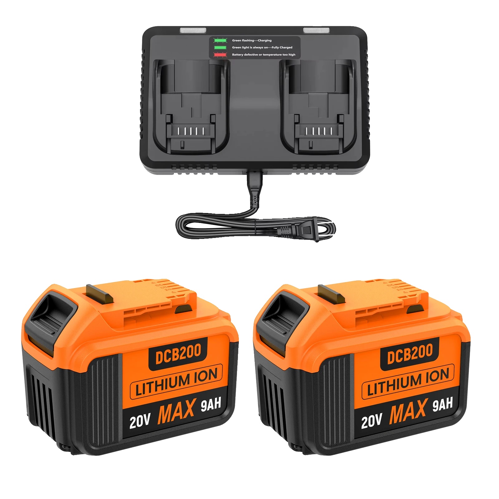 Akku Für Elektrowerkzeuge, Hohe Kapazität 9000mah, Dual-voltage-kompatibilität, 2bat 6aladegerät