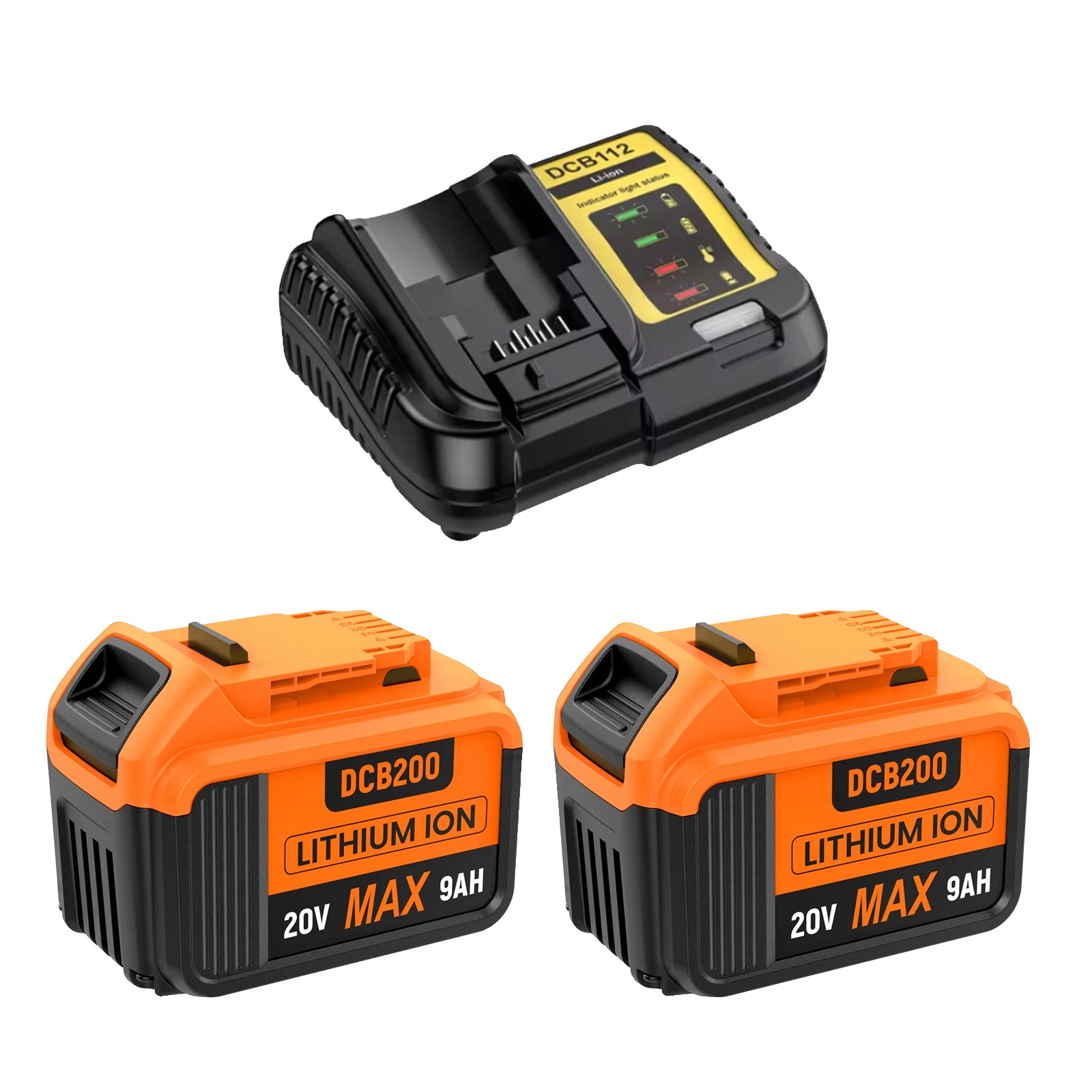 Akku Für Elektrowerkzeuge, Hohe Kapazität 9000mah, Dual-voltage-kompatibilität, 2bat 4aladegerät