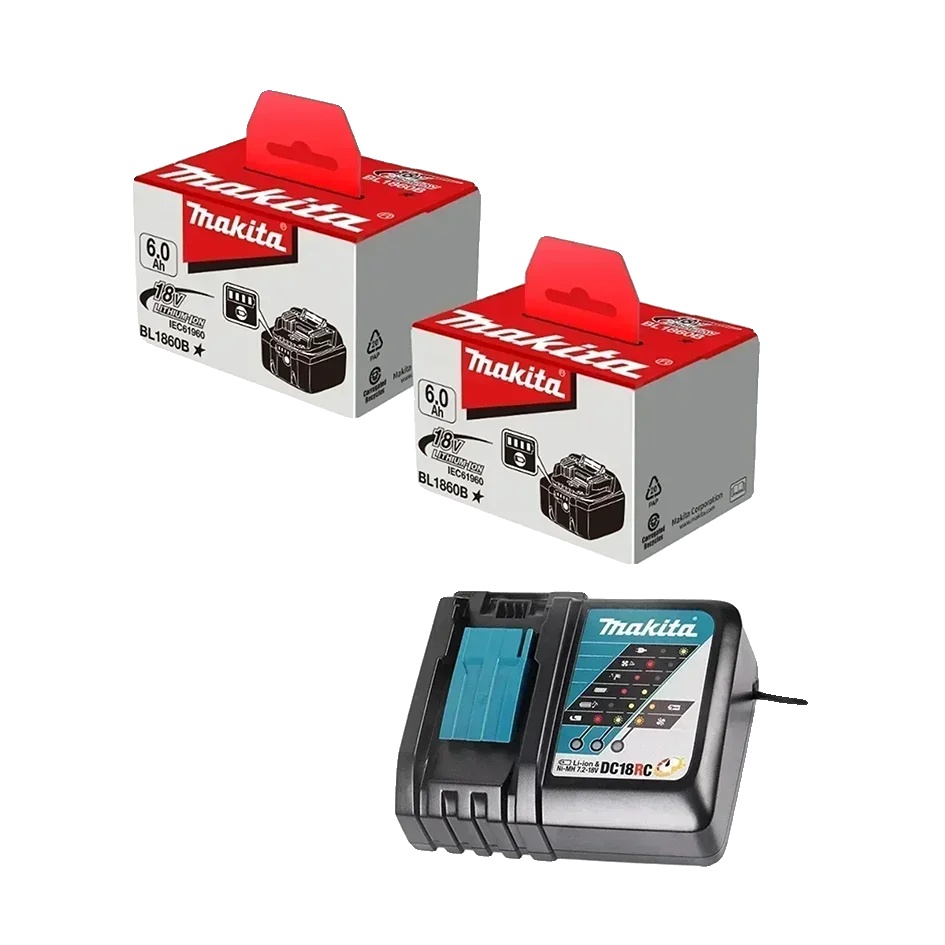 Lithium-ionen-batterie, 6,0 Ah Kapazität, Kompatibel Mit Verschiedenen Elektrowerkzeugen, 2pcs 6.0ah+ladegerät