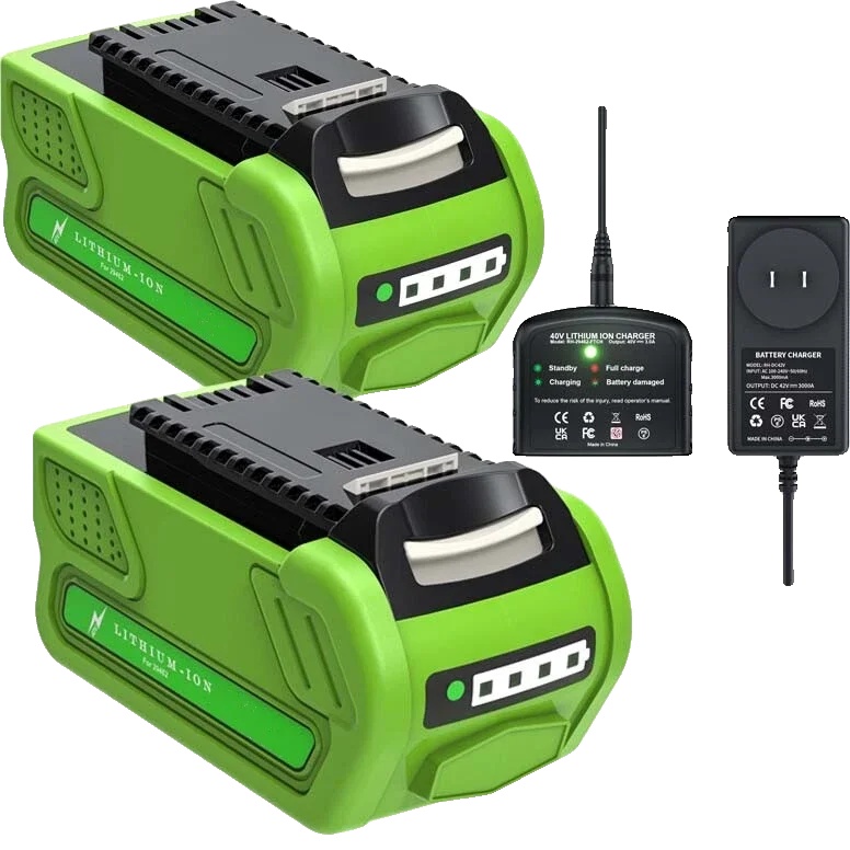 Wiederaufladbare Batterie, 8000mah Kapazität, Kompatibel Mit 40v Elektrowerkzeugen, 2 Batterien 1 Ladegerät
