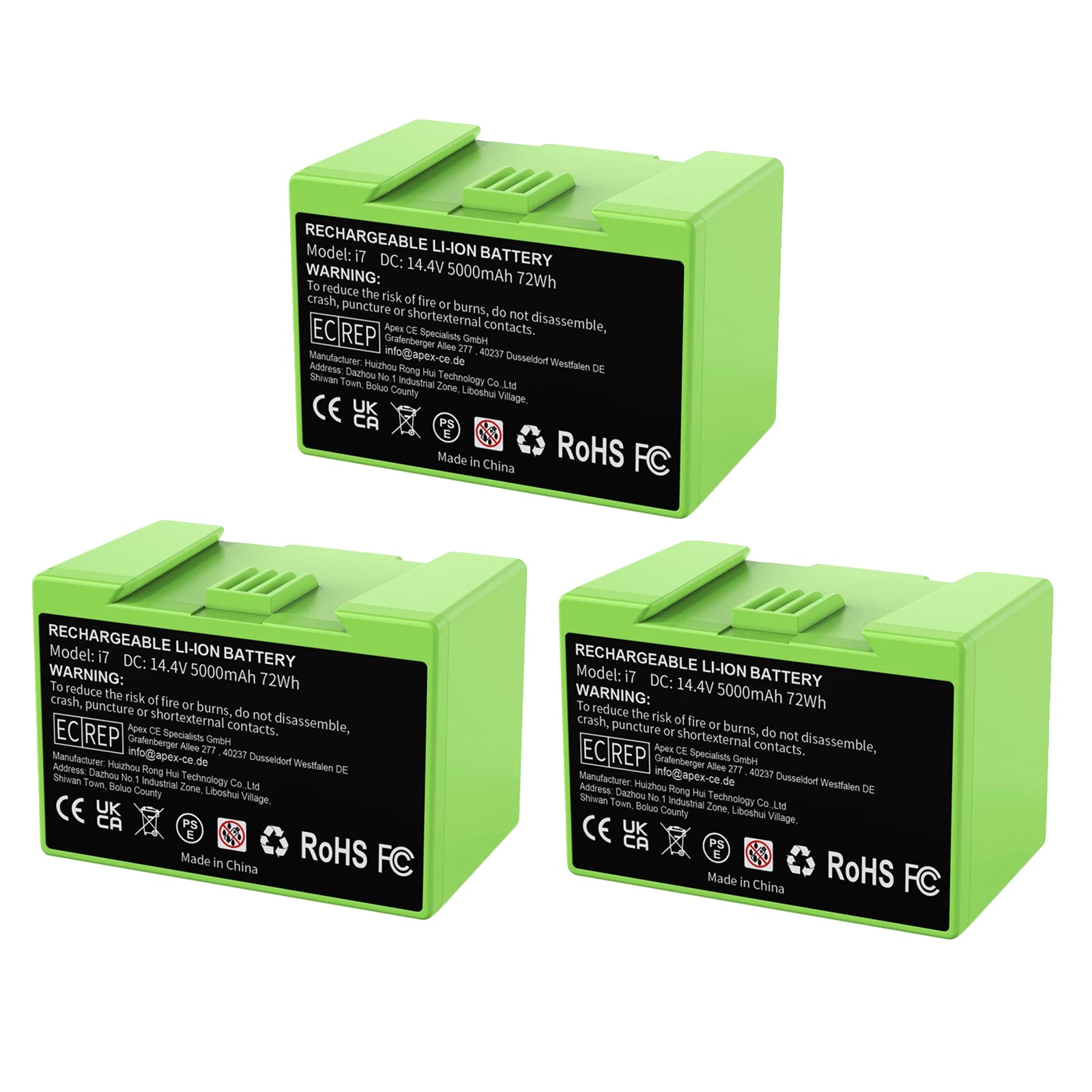 Akkutausch, 14,4v, 5000mah Kapazität, 3 Batterien