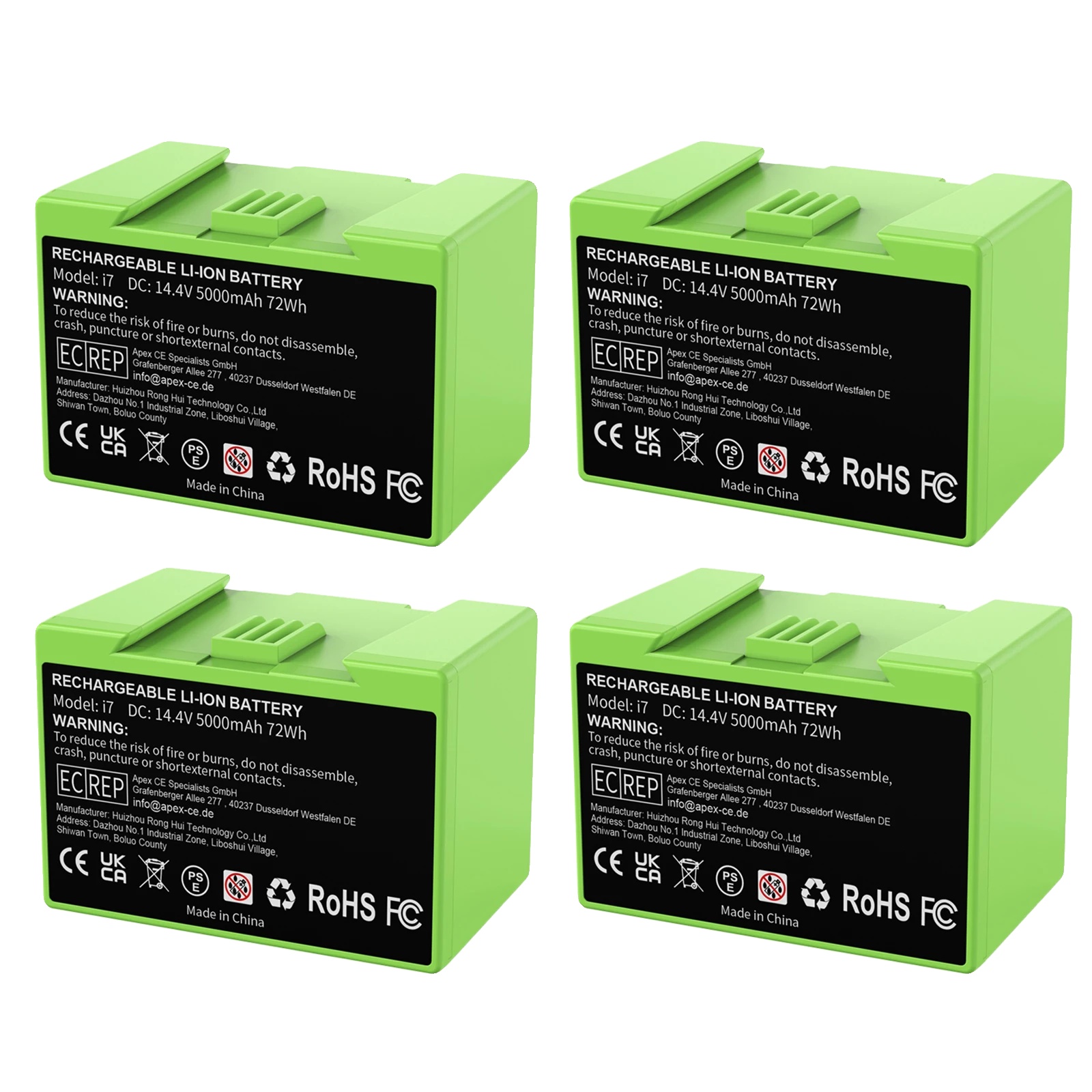 Akkutausch, 14,4v, 5000mah Kapazität, 4 Batterien