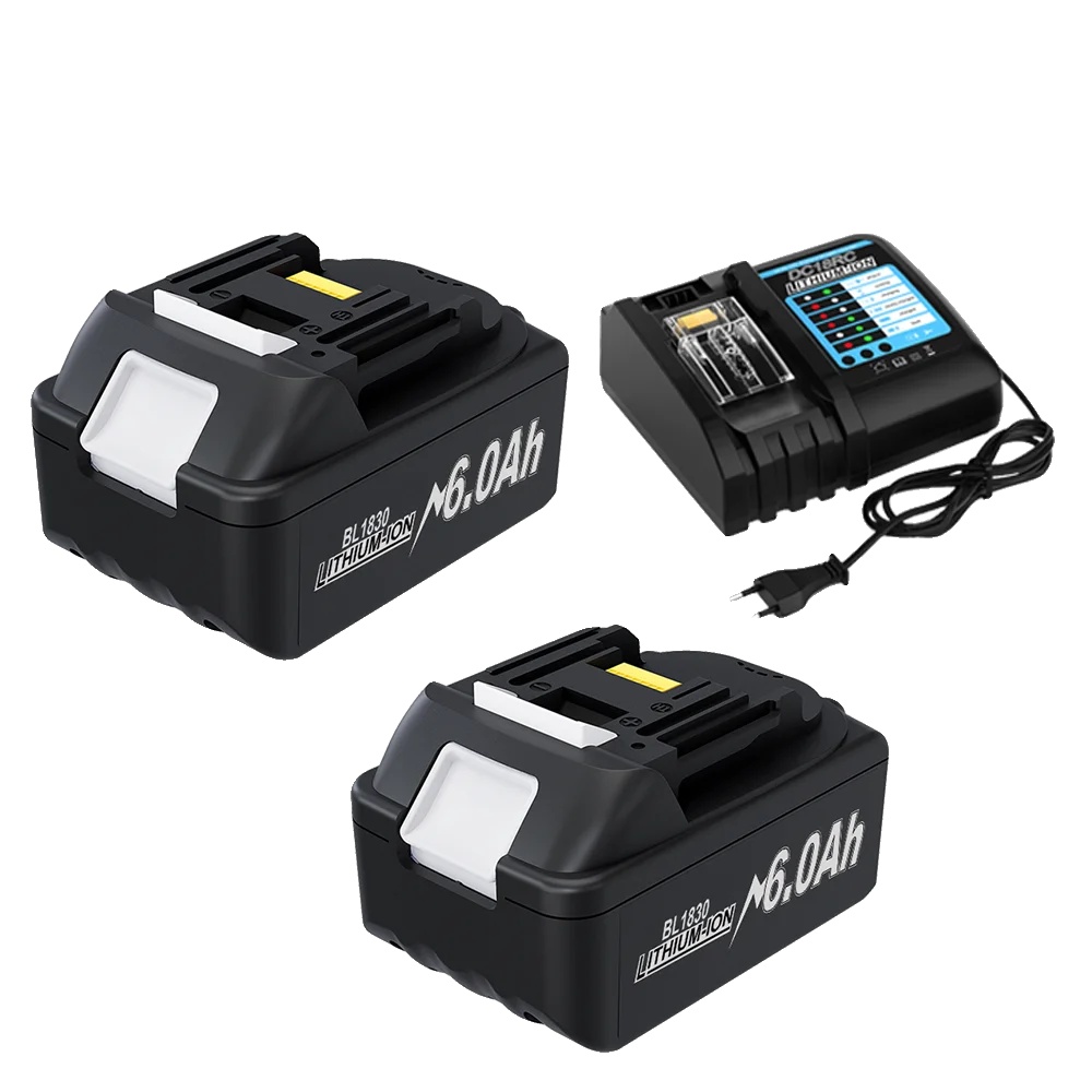 Batterie, 6000mah Kapazität, Wiederaufladbares Design, 2 6.0ah 4a Ladegerät
