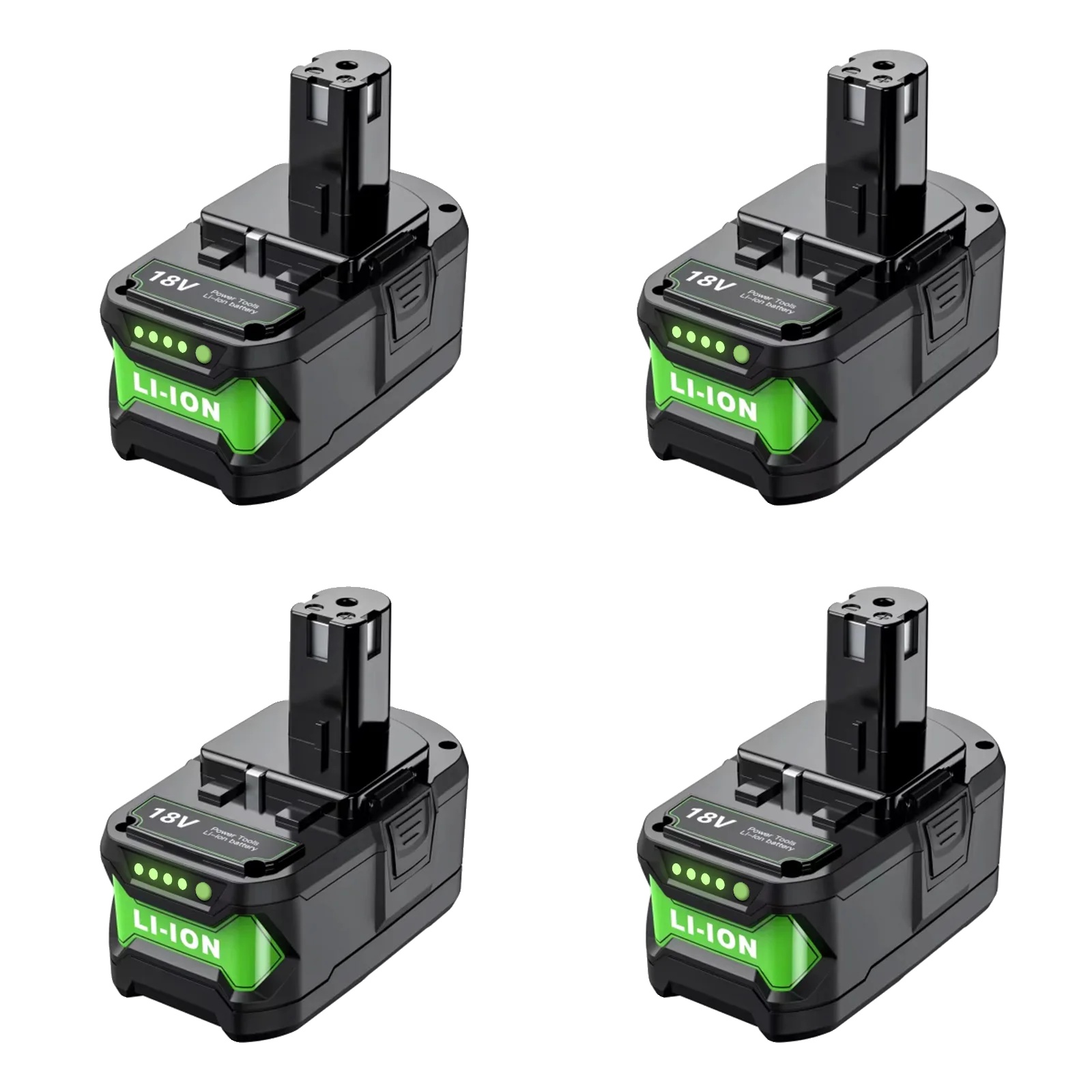 Wiederaufladbare Batterie, 9500mah Kapazität, Li-ion Technologie, Kompatibel Mit Ryobi, 4 Stk