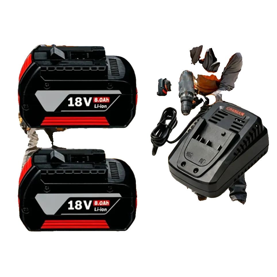 Ersatzbatterie, 18v, 8000mah Kapazität, 2pcs-ladegerät, 18v-a