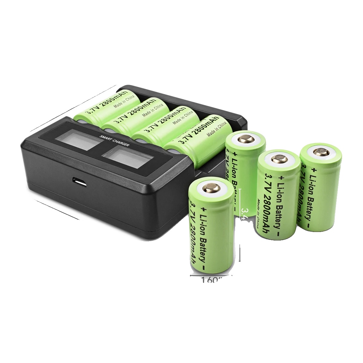 Li-ion-batterien, 2800mah Kapazität, Wiederaufladbar, 8 Batterie-ladung, 3,7 V-a