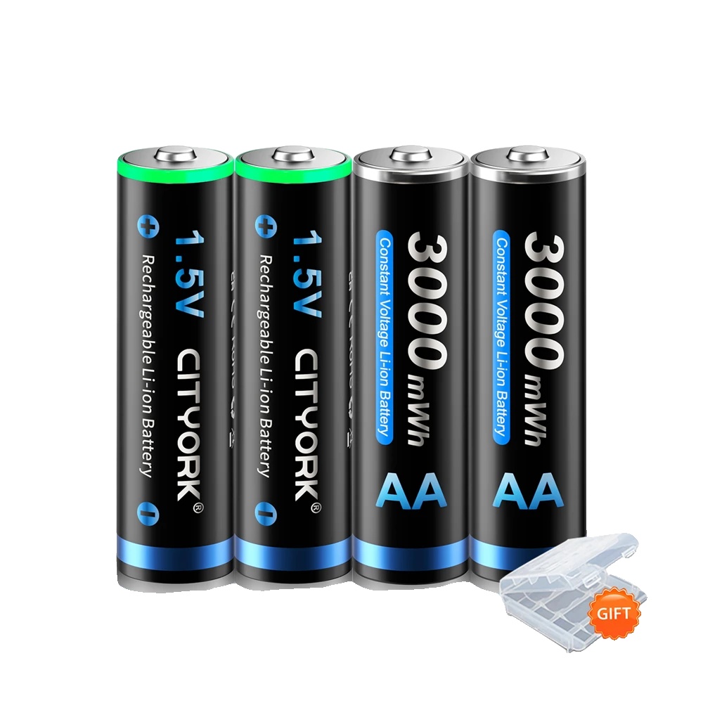 Aa Wiederaufladbare Batterie, 3000mwh Kapazität, Lithium-ionen-technologie, 4pcs Aa Batterie