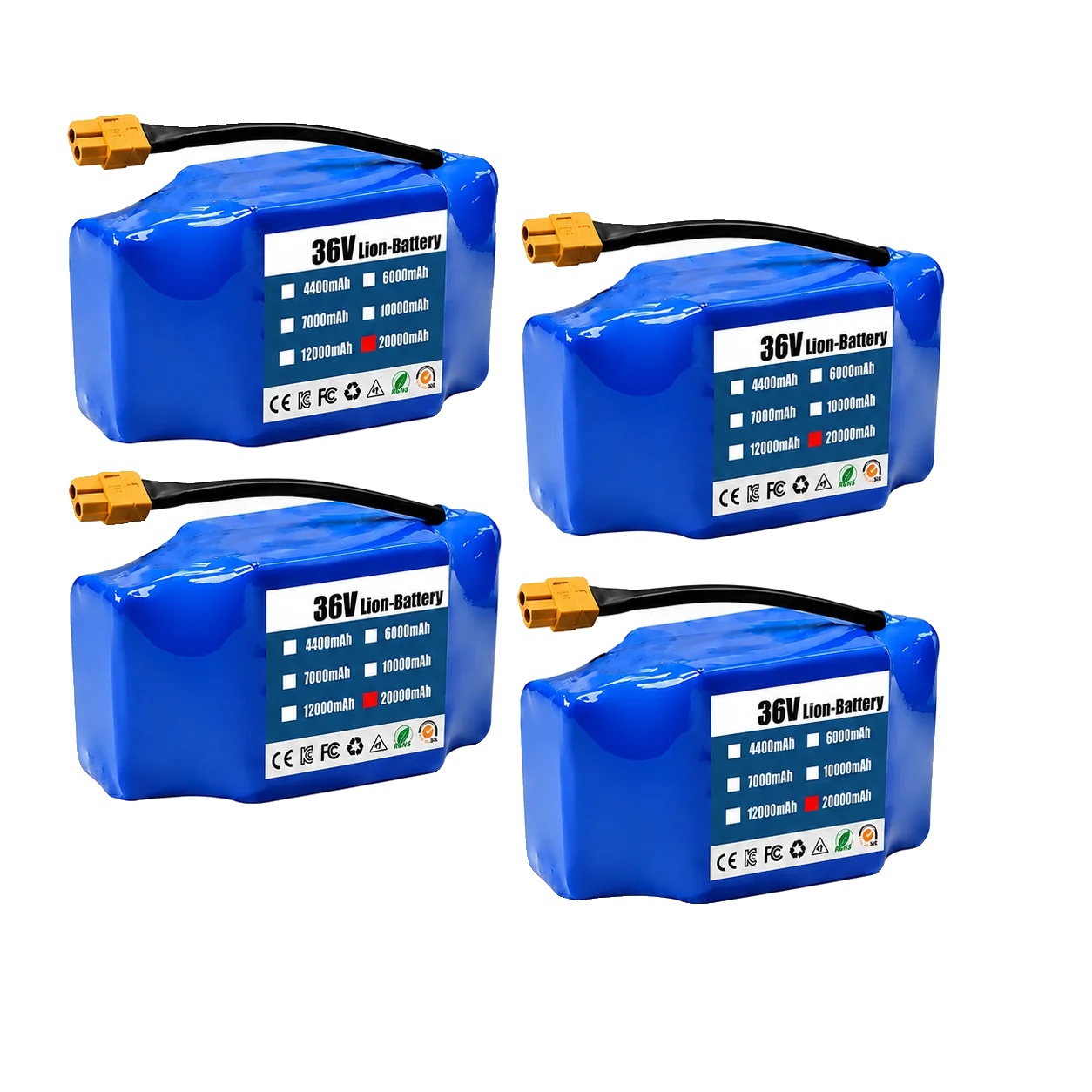 Lithium-ionen-akkupack, 20000mah Kapazität, Ce-zertifiziert, 36v 20000mah-4pcs