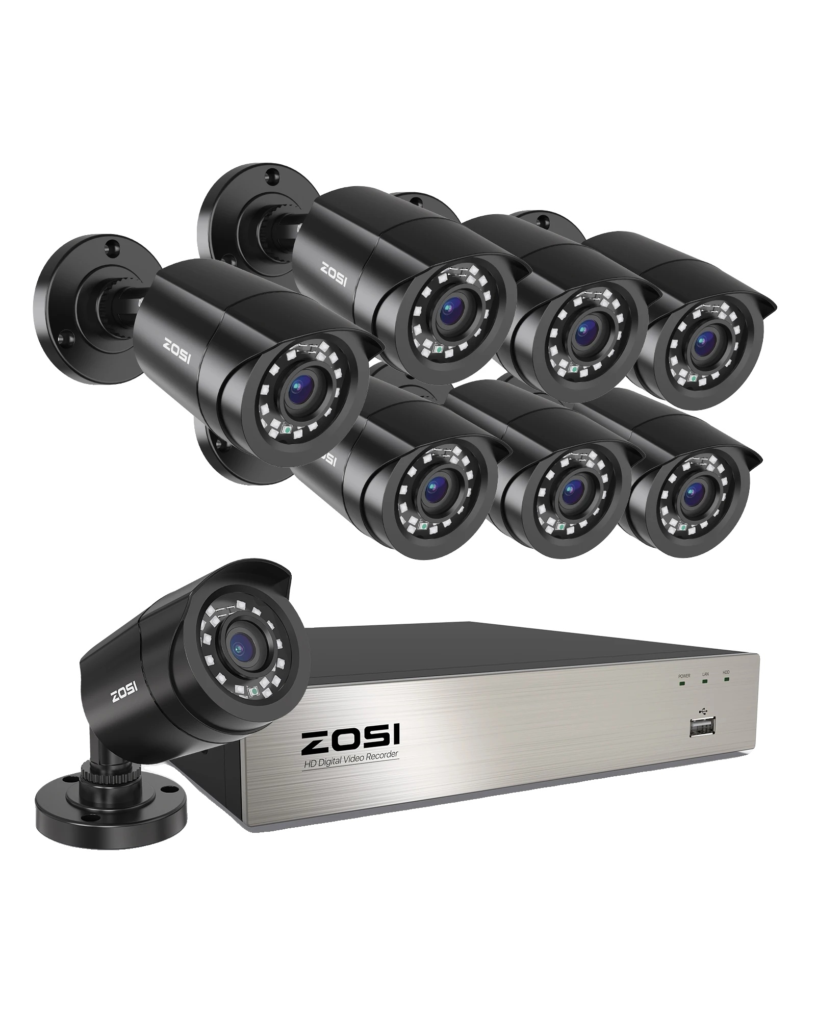 Sicherheitskamerasystem, Ki-erkennung, Wetterfestes Design, 8ch Dvr X 8 Kameras-a, 1t-a