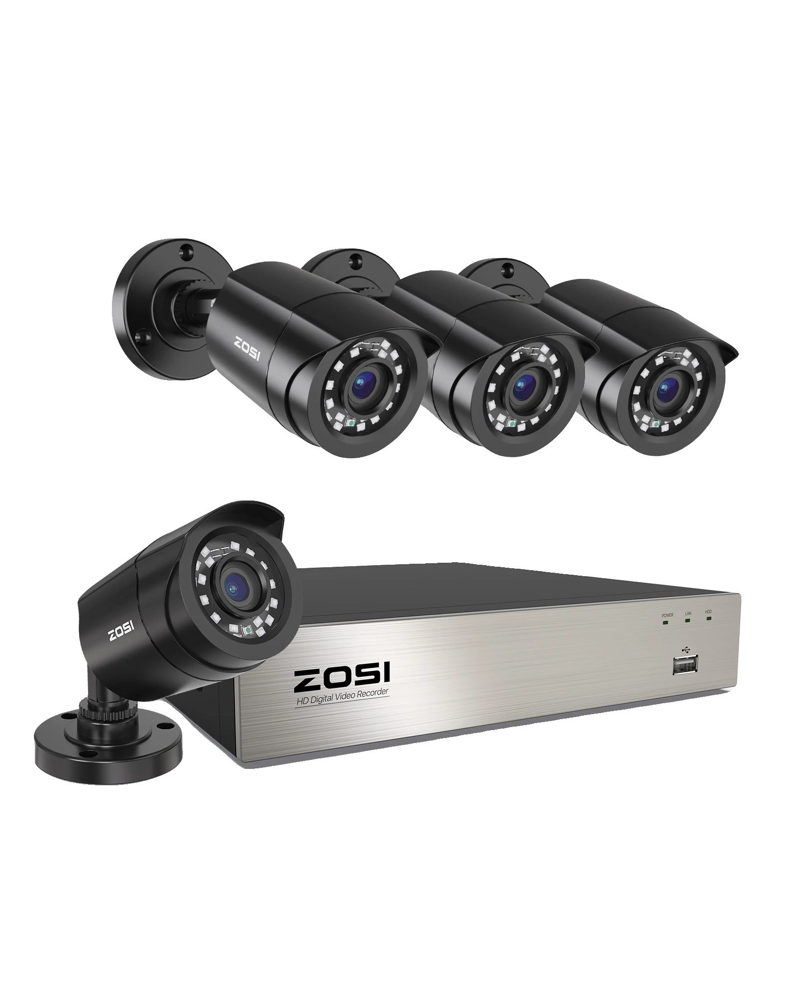 Sicherheitskamerasystem, Ki-erkennung, Wetterfestes Design, 8ch Dvr X 4 Kameras-a, 1t