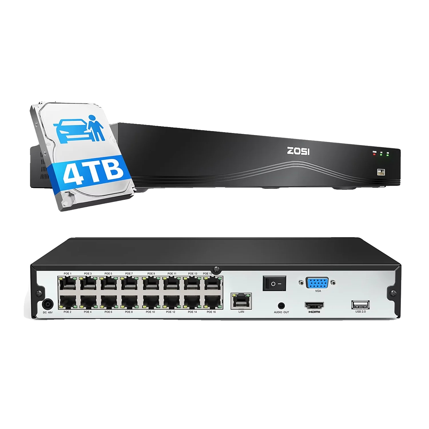 Netzwerk-videorekorder, 4tb Speicher, Ki-erkennung, 4t