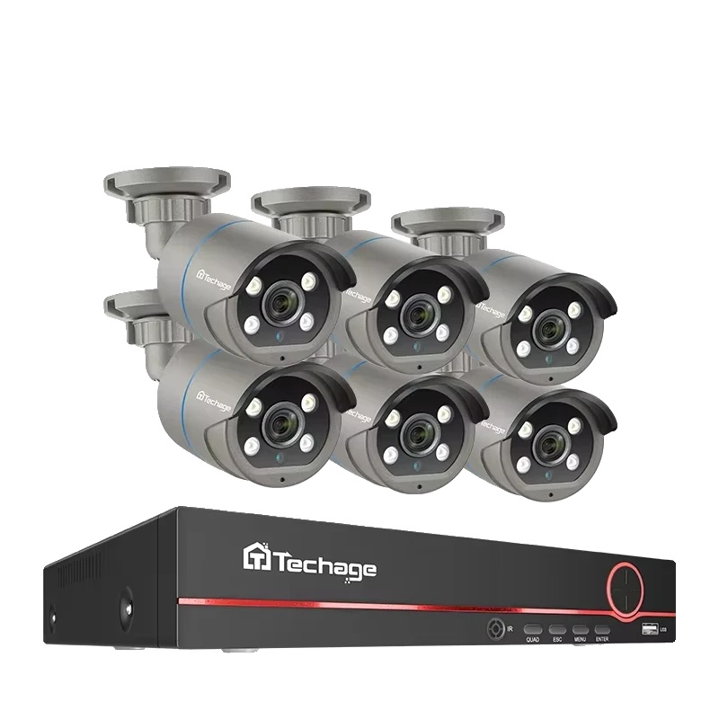 Cctv-sicherheitsystem, 4mp Auflösung, Zwei-wege-audio, 8ch Nvr 6 Kameras, Keine, Eu-stecker