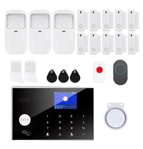 Smart Home Sicherheitsystem, Drahtlose Konnektivität, Mobile App Steuerung, Lavendel, Kein Stecker-a