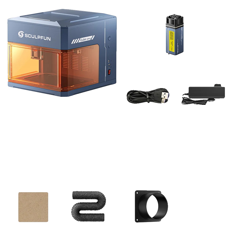 Lasergravierer, Geschlossene Bauweise, Integrierter Rauchfilter, Sculpfun Icube Ultra, Eu
