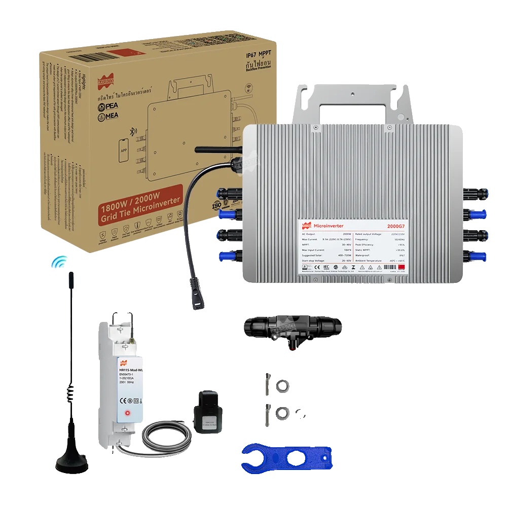 Mikroinverter, Hohe Effizienz, Wasserdichtes Design, Mit Rückfluss, 230v, 22-50v