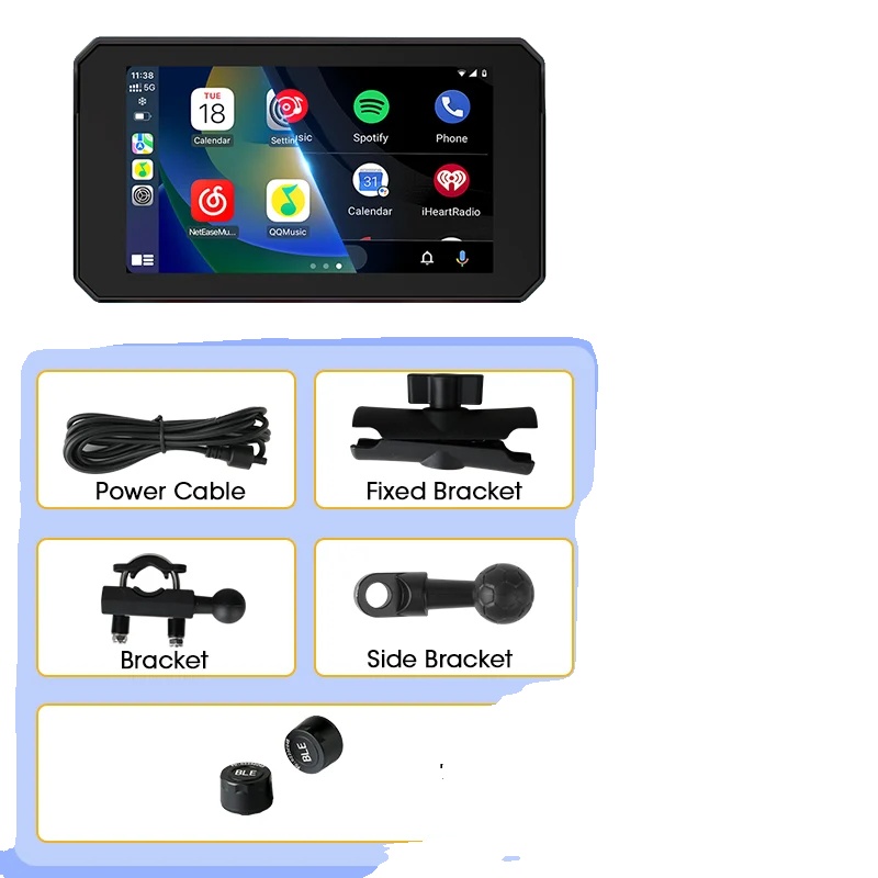 Tpms-reifendruckmonitor, Wasserdichtes Design, Doppelte Konnektivität, 5 Zoll Pndtmps