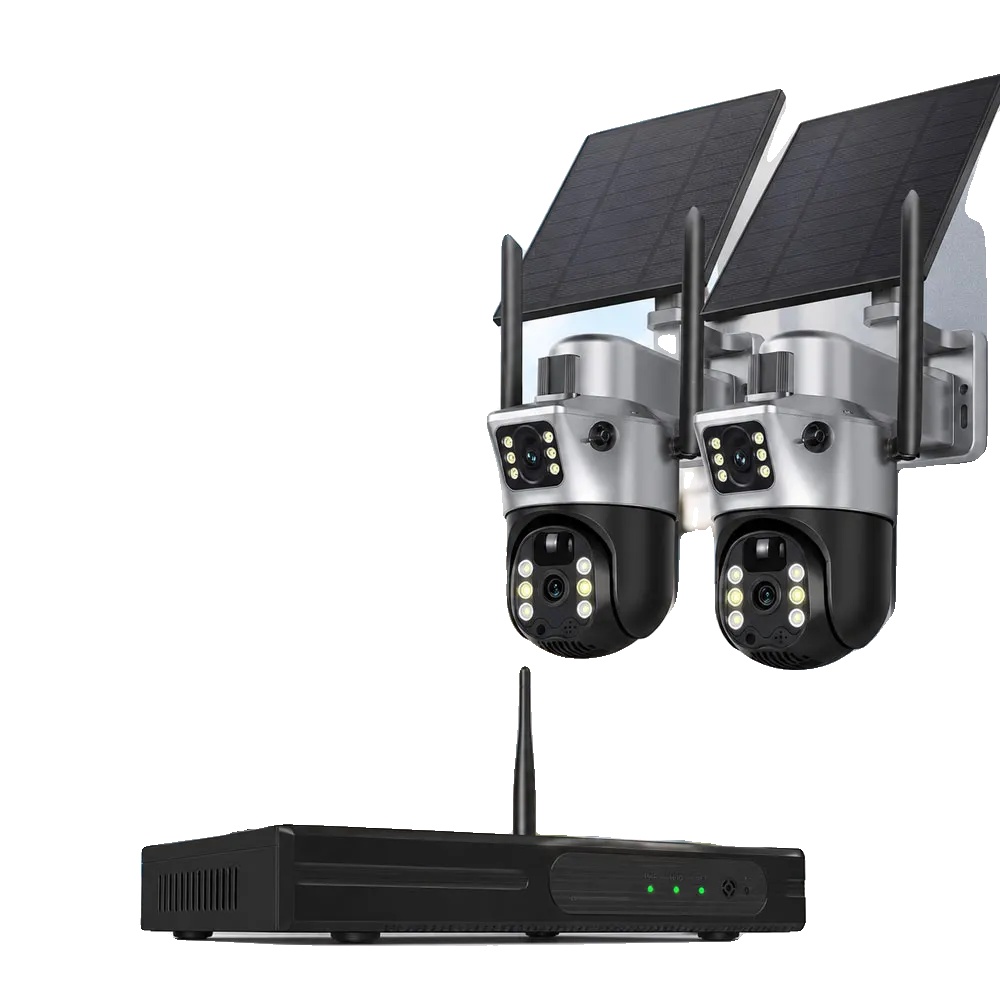 Überwachungskamerasystem, Dual-linse, Fernüberwachung, 16ch Nvr 2 Stück Kamera, 100v-240v Eu Stecker