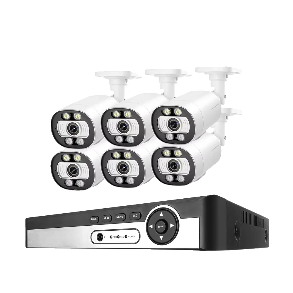 Kamerasystem, Ki-menschenerkennung, 2-wege-audio, 8ch Nvr 6 Kameras, Keine, Eu-stecker