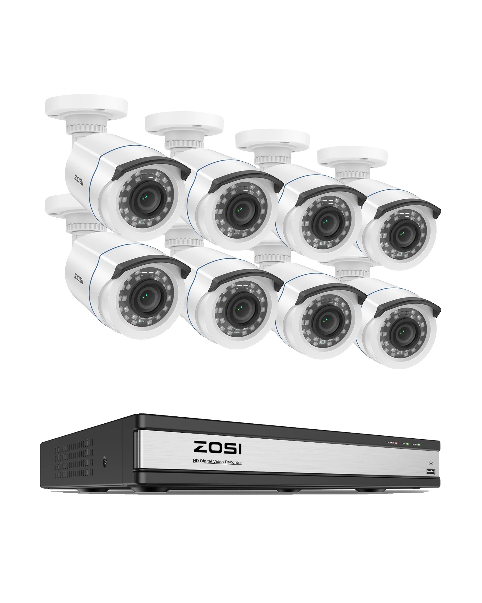 Sicherheitskamerasystem, 1080p Auflösung, Mensch- Und Fahrzeugerkennung, 16ch Dvr 8 Kameras, Keine