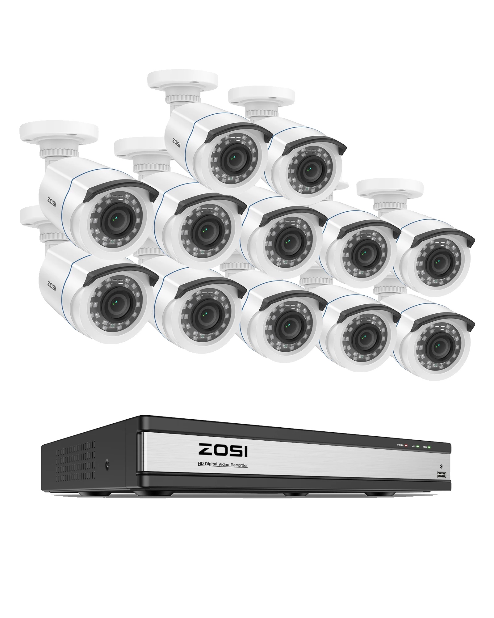 Sicherheitskamerasystem, 1080p Auflösung, Mensch- Und Fahrzeugerkennung, 16ch Dvr 12 Kameras, Keine-a