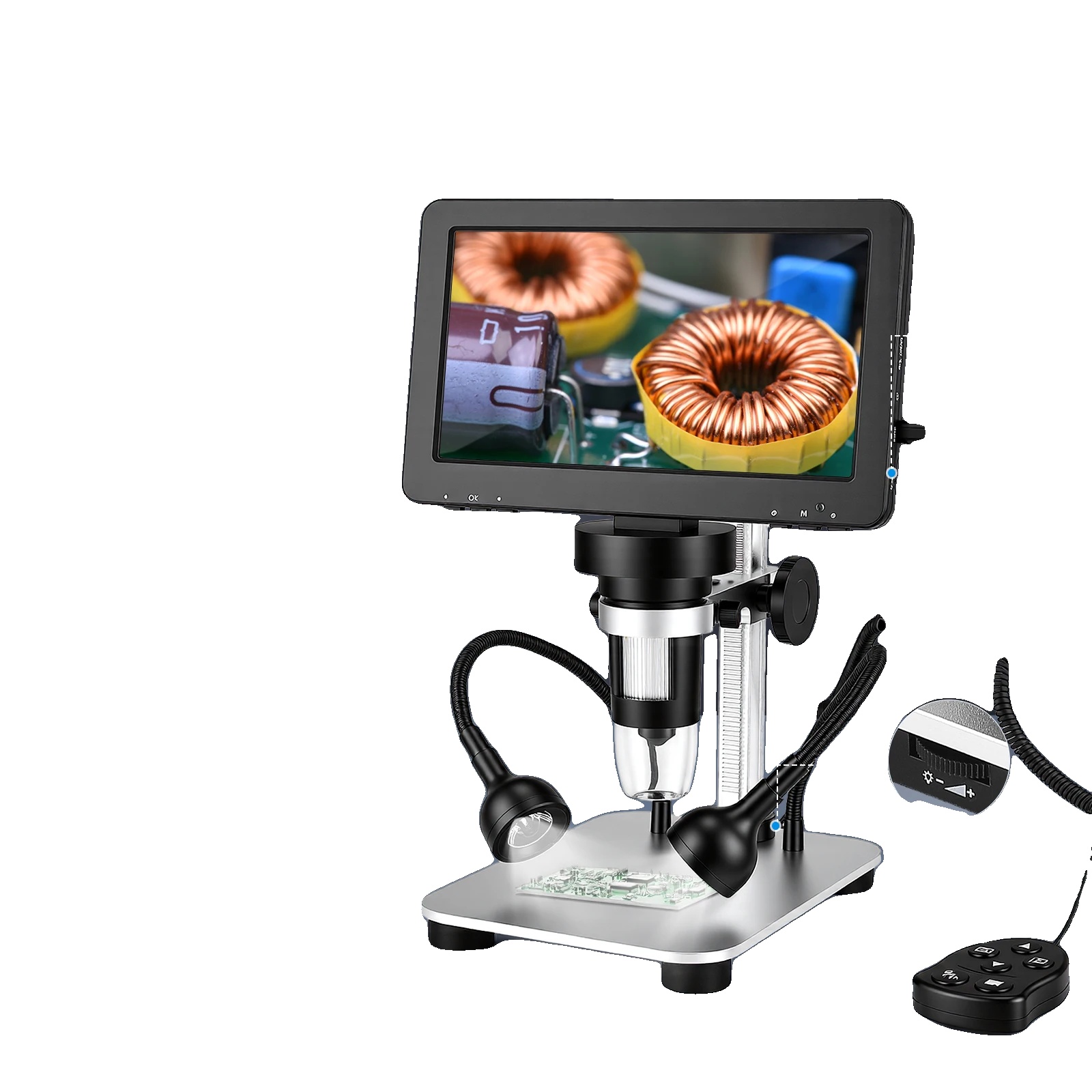 Digitalmikroskop, 7 Zoll Bildschirm, 1200x Vergrößerung, 1080fhd Videoauflösung, Kompatibel Mit Windows Und Mac, Manueller Fokusmodus
