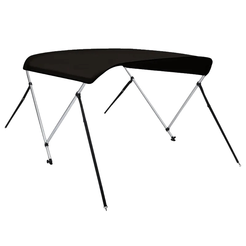 Bimini-top, Verstellbare Größe, Marinegeeignetes Gewebe, Schwarz