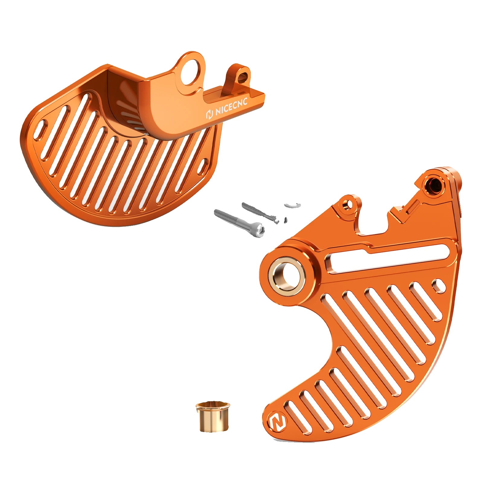 Bremsscheibenschutz, Leichtes Aluminium, Hochpräzise Passform, Orangen-set