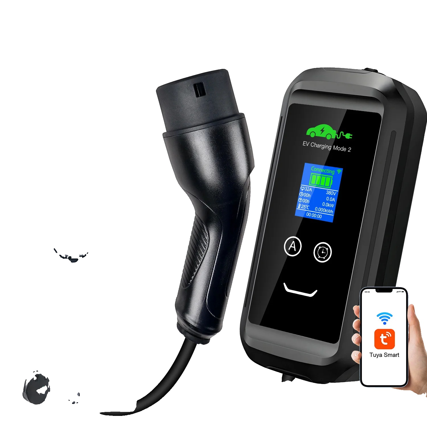Tragbares Ev-ladegerät, Wlan-konnektivität, Schnellladung, 22kw 7m App
