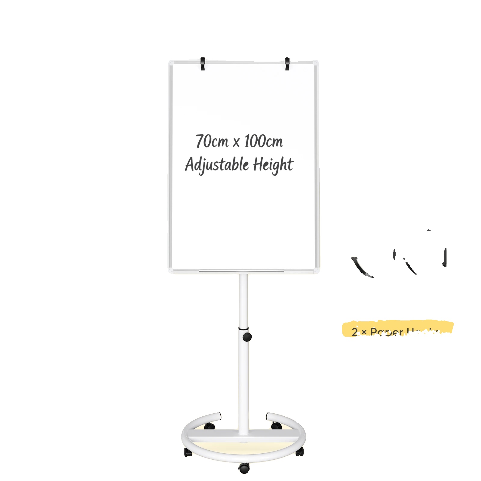 Flipchart-ständer, Höhenverstellbar, Magnetische Schreibfläche, Beige
