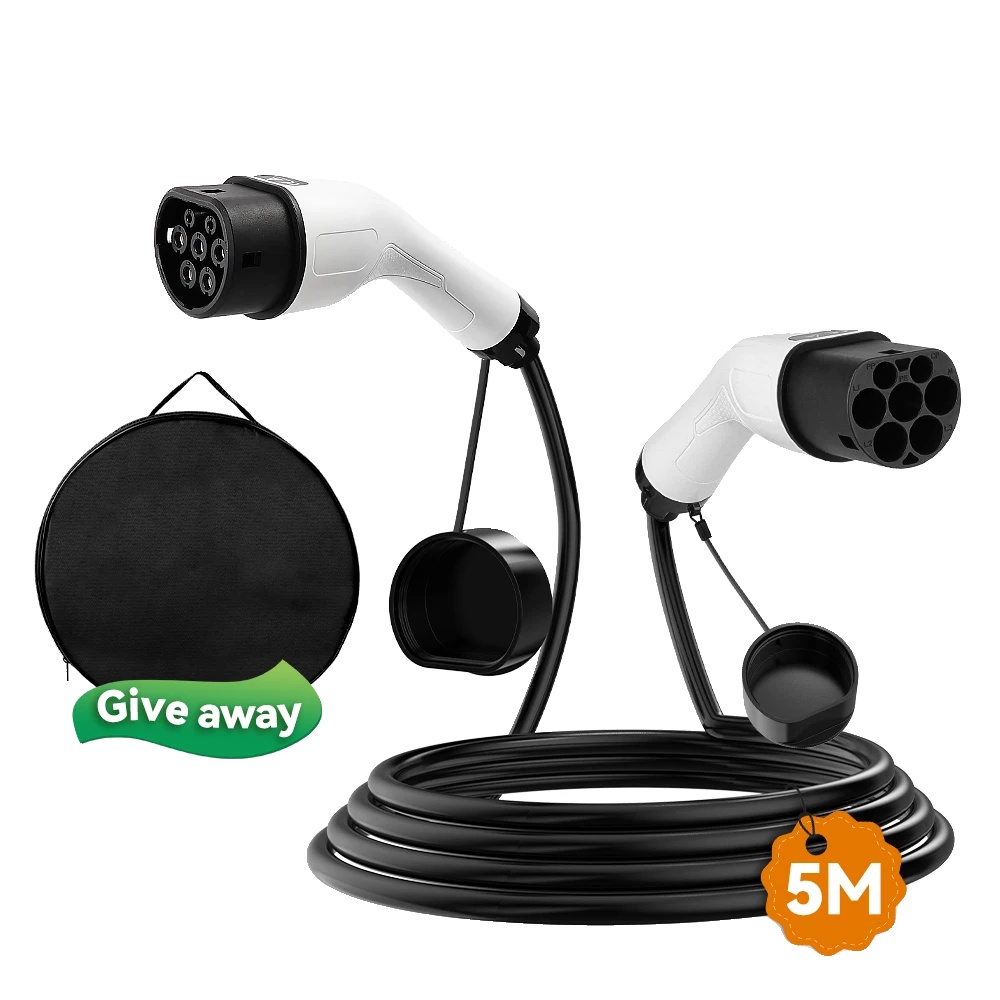 Ev-ladekabel, 5 M Länge, Wetterfest, 11kw 16a 3phasen