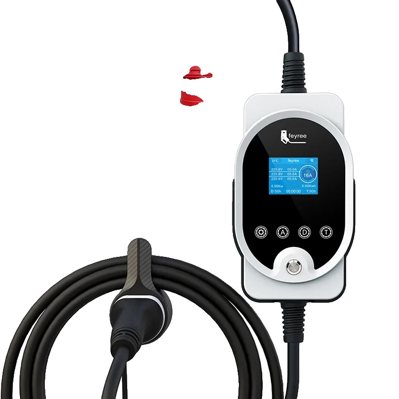 Ev-ladegerät, Wlan-steuerung, Tragbar & Wandmontiert, 11kw App Kein Adapter, Typ2