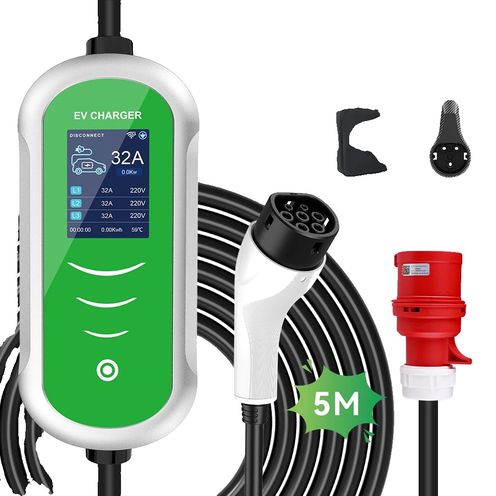 Ev-ladegerät, 22 Kw Leistungsbewertung, Einstellbare Stromoptionen, 22kw 32a 5m, Kein Stecker