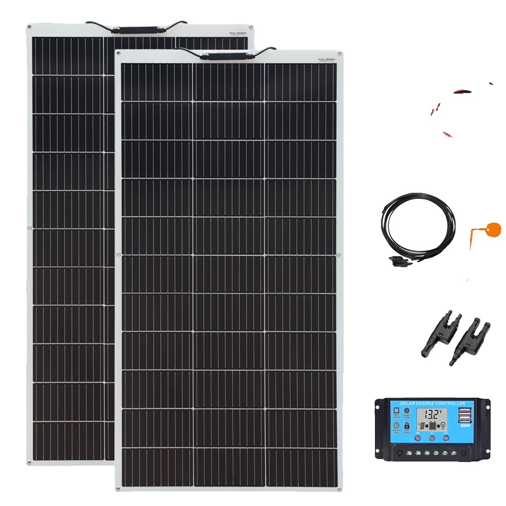 Flexibles Solarpanel, Leichtgewichtig 120w, Hocheffizientes Monokristallines Design, 240w Kit - Weiß