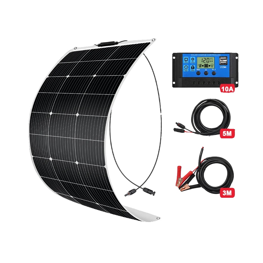 Flexibles Solarpanel, Monokristallin, Hohe Effizienz, 100w Set