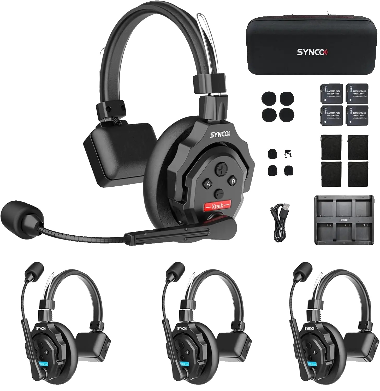 Drahtlose Intercom-kopfhörer, Vollduplexkommunikation, Langstreckenübertragung, Xtalk X4